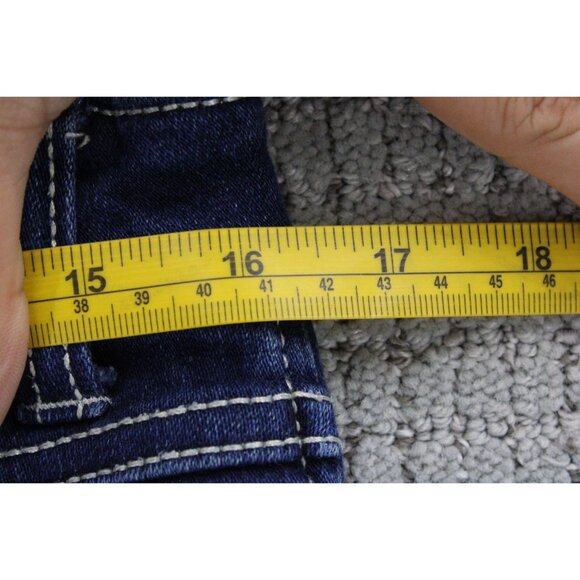 INC Denim Jeans Women Size 4 Blue Denim Medium Washed Stretch Boot Leg Curvy Fit - Picture 7 of 8
